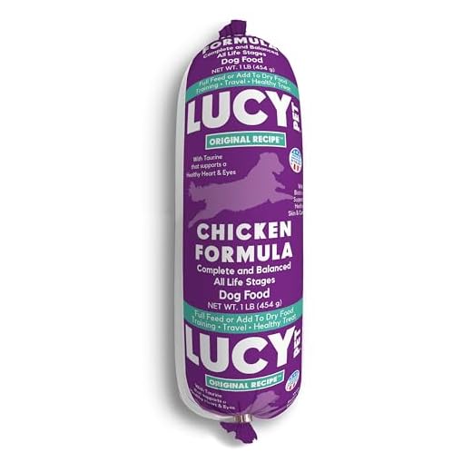 Lucy Pet Products Chicken Formula Dog Food Roll 1 lb, Meaty, Semi-Moist Dog Food (100600073)
