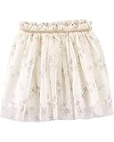 Carter's Girls Unicorn & Butterflies Tulle Tutu Ivory Skirt with an Elastic Gold Glitter Trim on...