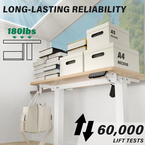 Image of Kingant Standing Desk, 35x20 Inch Electric Height Adjustable Computer Desk