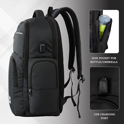 Image of Laptop Backpack 30L BTB05 | 16-Inch Laptop Bag with USB Charging | Unisex Office, College & Travel Backpack, Suitcase Opening, 1-Year Warranty - Black