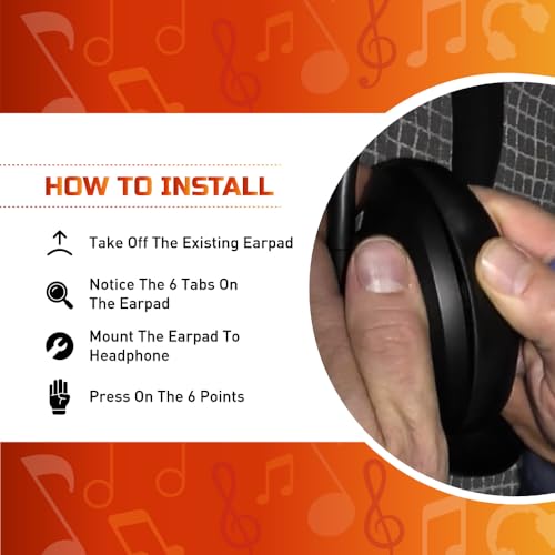 Image of Crysendo Headphone Cushion for Anker Soundcore Life Q10 / Q10 Bluetooth Headphones | Replacement Ear Cushion Foam Cover Ear Pads Soft Cushion | Protein Leather & Memory Foam (Black)