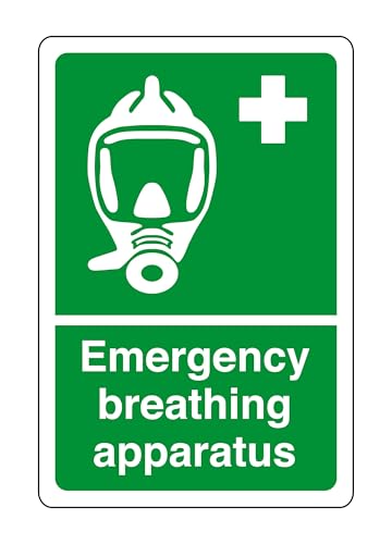 Safety First Display LTD - Appareil respiratoire d'urgence – Panneau de sécurité, signalisation de santé et de sécurité, sécurité sur le lieu de travail, autocollant à haute adhérence (200 mm x 150 mm) Distance de visualisation