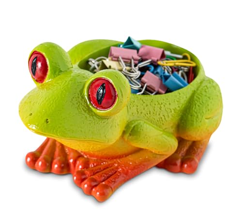 dgudgu Frog Desk Paper Clip Holder: Cute Paperclip Dispenser and Organizer, Perfect Office Tools