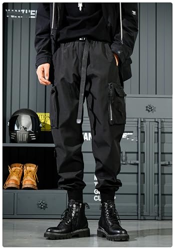 MOKEWEN Men's Jogger Pockets Ankle Athletic Ankle Cargo Pants2