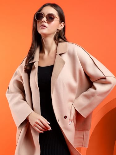 Image of KOTTY Womens Cotton Blend Standard Length Elegant Style Coat - Classic Style with Modern Detailing