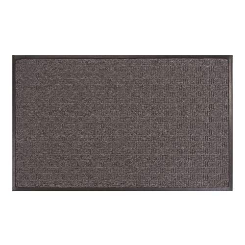 Amazon Basics Molded Carpet & Rubber Commercial Scraper Entrance Mat Parquet Pattern 2X3 Charcoal #TOP24