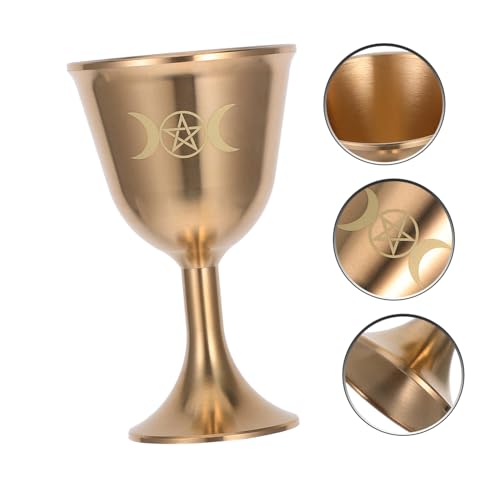 Taza de cobre retro y copa metálica antigua para adorno de mesa de salón 8
