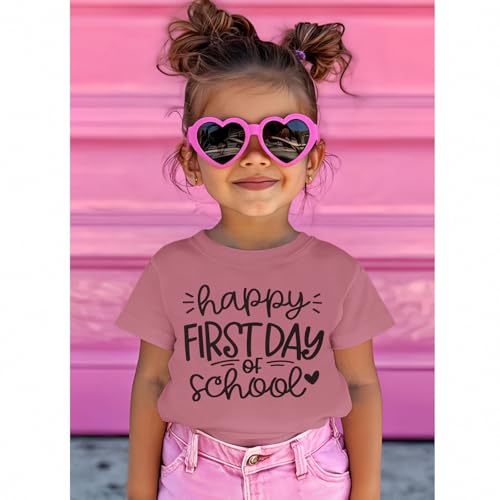 Image of Girls Boys Happy First Day of School Shirts Kid Back to School T-Shirt Kindergarten 1st 2nd Grade Outfits Tees Tops