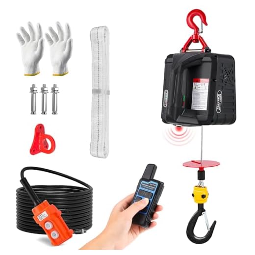 Fai Da Te NEWTRY 3 in 1 Paranco elettrico 1500W, argano elettrico portatile da 500KG con finecorsa a infrarossi migliorato, sollevamento verticale e orizzontale, telecomando da 120M con CE