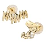 [スヌーピー]SNOOPY スヌーピー HAHAHA ユニーク K10 ピアス (2P 両耳用) レディース 公式 オフィシャル