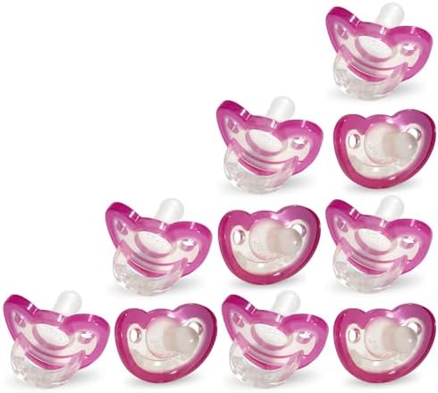 RaZbaby Jollypop Pacifier for Babies 3 Months and Up, USA Made, Natural Shaped Orthodontic Binky, Lovingly Shared in NICUs & Hospitals Worldwide, Medical-Grade 100% BPA-Free - 2 Pack - Pink