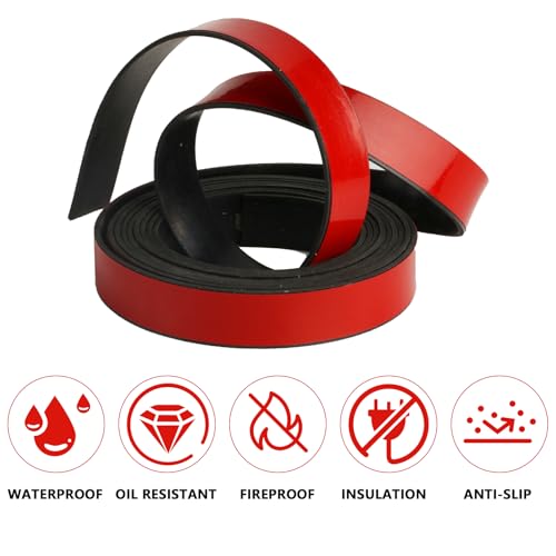 Gummistreifen Selbstklebend, 4m x 25mm x 2mm Neopren Dichtungsband Selbstklebende Gummimatte Gummilippe Selbstklebend Schaumstoffband für DIY Gummi Klebeband Dichtungen Bodenbeläge Puffern Schutz