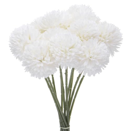M METERXITY 12-Pack Artificial Chrysanthemum Ball Flowers