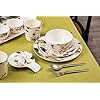 Bico Magnolia Floral Dinner Plates Set of 4, 11 Inch Large Ceramic Plates for Pasta, Steak, Stylish Serving Dishes, Microwave and Dishwasher Safe, Gift for Housewarming and Thanksgiving