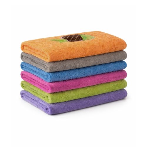 MERCURY TEXTIL- Pack de 6 o 12 Paños de Cocina Rizo 100% Algodón, Trapos de Cocina 50x50 cm Absorbentes, Suaves y Resistentes (6 Unidades)