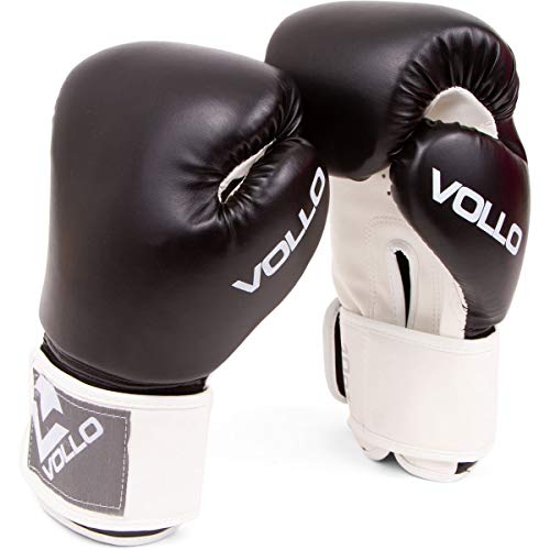 Kit de Boxe (1 Luva, 2 Bandagens, 1 Protetor Bucal), Vollo Sports, Preto, 10 oz