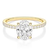 EAMTI 3CT Engagement Rings for Women Oval Cut Cubic Zirconia CZ Promise Rings for Her Wedding Bands Travel Ring 14K Gold Plated Size 4