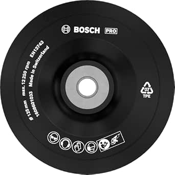 Bosch Professional Backing Pad For Fibre Sanding Discs Including Nut With Diameter 125mm, Pack Of 1