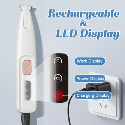 Image of Upgraded Dog Paw Trimmer Electric, Pet Paw Trimmer with LED Light Waterproof, Pet Feet Hair Clipper Cordless Low Noise Rechargeable, Grooming Shaver for Dogs & Cats Eyes Face Ears Rump Hair | Dog Paw Trimmer with LED Light, Grooming Shaver for Pet Feet Eyes Face Ears Rump Hair, USB Rechargeable, Waterproof, Quiet