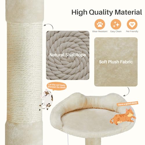 Torre para Gatos de 54 Pulgadas con Poste para Rascar miniatura 5