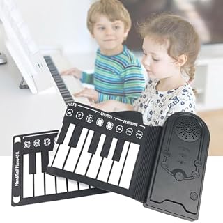 Piano enroulable à 49 touches avec sac de transport, piano électronique portable rechargeable amélioré, haut-parleurs 2 W, piano de voyage, clavier de piano de musique numérique avec enregistrement - Les Beatles, Paul McCartney, John Lennon, RIngo Starr, George Harrison Piano enroulable à 49 touches avec sac de transport, piano électronique portable rechargeable amélioré, haut-parleurs 2 W, piano de voyage, clavier de piano de musique numérique avec enregistrement – Image 5