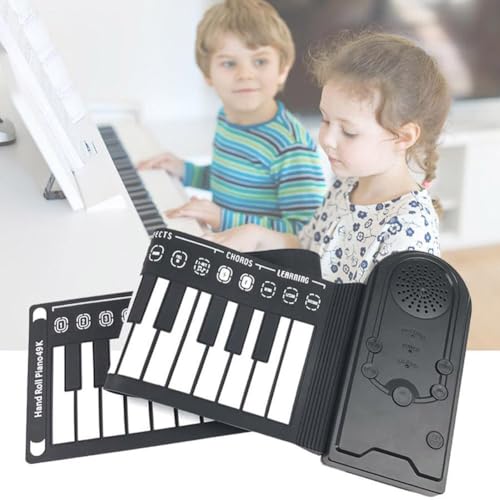 Piano enroulable à 49 touches avec sac de transport, piano électronique portable rechargeable amélioré, haut-parleurs 2 W, piano de voyage, clavier de piano de musique numérique avec enregistrement - Les Beatles, Paul McCartney, John Lennon, RIngo Starr, George Harrison Piano enroulable à 49 touches avec sac de transport, piano électronique portable rechargeable amélioré, haut-parleurs 2 W, piano de voyage, clavier de piano de musique numérique avec enregistrement – Image 6