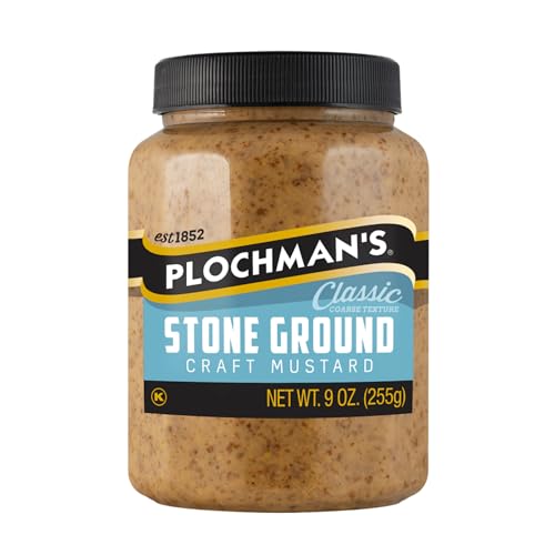 Plochman, Stone Ground Mustard, 9 oz, Coarse Grain Texture