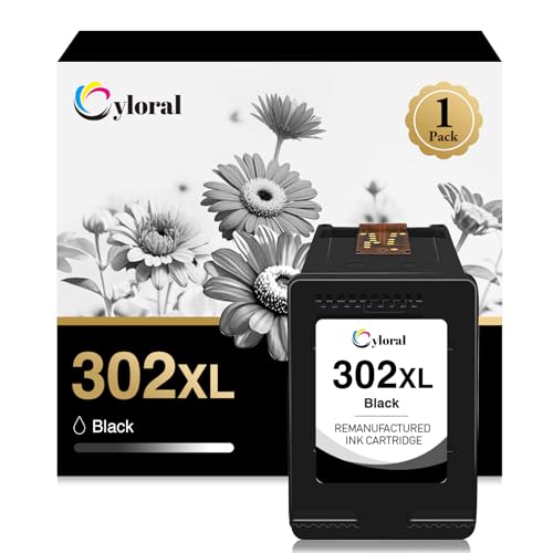 Cyloral 302XL Druckerpatronen für Envy 4511 4512 4520 4525 4528 Deskjet 1110 2133 3630 3636 3639 Officejet 3830 3833 4650 4655 5220 5255 für HP 302 XL(1 Schwarz) Cyloral 302XL Druckerpatronen für Envy 4511 4512 4520 4525 4528 Deskjet 1110 2133 3630 3636 3639 Officejet 3830 3833 4650 4655 5220 5255 für HP 302 XL(1 Schwarz)