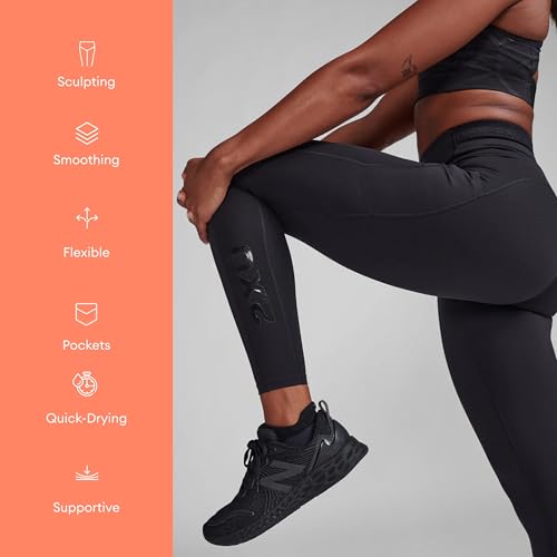 2XU Women's Form Hi-Rise Compression Tights - Performance Activewear for Training, Improved Recovery - Black/Black3