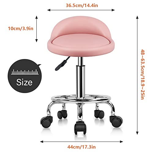 Taburete giratorio ergonómico para evitar dolores de espalda KKTONER rosa 4