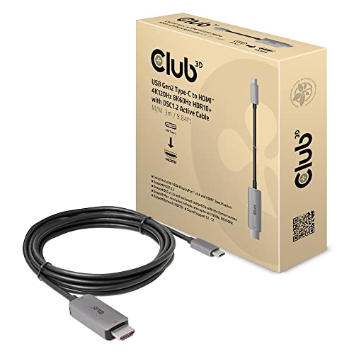 Club3D Usb 3.1 Typ C Auf Hdmi 2.1, 3M - Schwarz