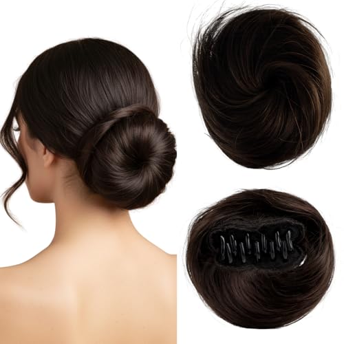 Image of Hair Bun for Women-100% Natural Real Human Hair Extension | Clutcher Hair bun for Women and Hairs Volumizer Easy-To-Wear Hair's Clutcher for Women-Trendy Look (Black)