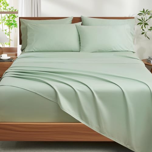 Ivellow 100% Egyptian Cotton Queen Size Sheets Set - 1200