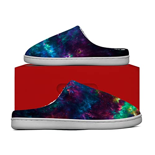 Ciadoon Galaxy Slippers Womens Mens Slippers House Slippers Colorful Galaxy Starry Nebula Space Universe Slippers Winter Shoes Gifts For Women Men,Size 14-15 Women/12-13 Men #TOP1