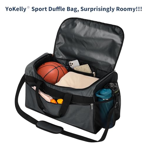 Image of Gym Bag 40L Sport Duffle Bag for Men, Dark Grey | 20x9x10 inch, Weekender, Travel