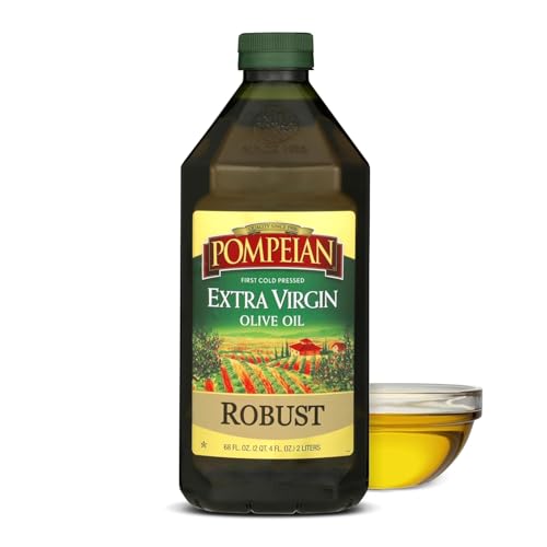 Pompeian Robust Extra Virgin Olive Oil, Contains Polyphenols, First Cold Pressed, 68 Fl Oz, 2 L