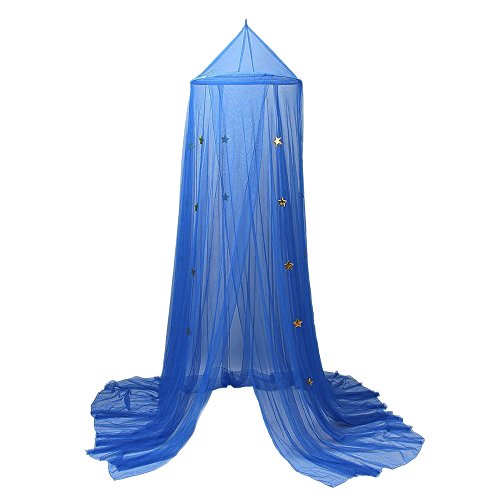Moskitonetz mit Blau Sterne für Baby Kinder Indoor Outdoor Spielen Lesen geeignet für 3.94 Ft. & 4.92 ft. & 5,91 FT. Bett Cover