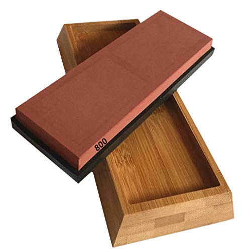 ISCBAFYX Knife Sharpening Stone,Whetstone with Non Slip Bamboo Base and Angle Guide,Sharpener for Kitchen Knives,Scissors,Carving and Gardening Tools(800 Grit) - Image 5