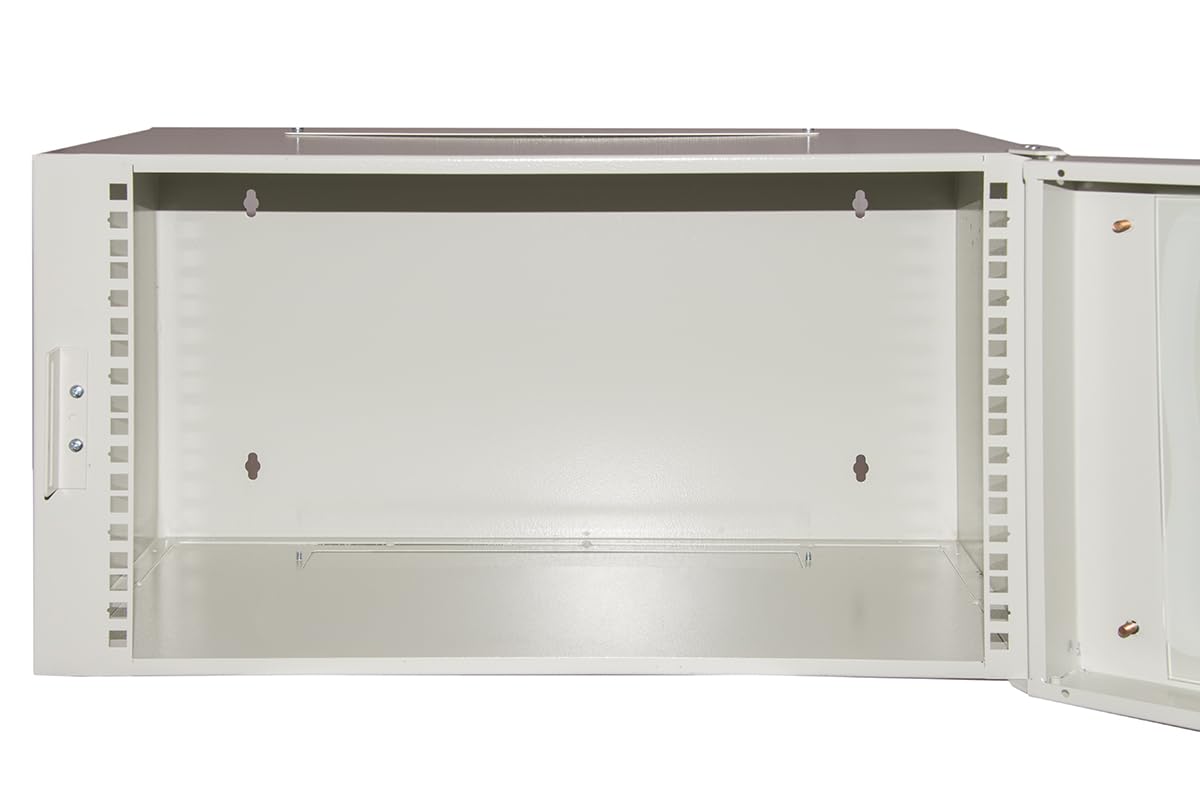 armadio rack 19" CO1906U30 con profondità 360 mm e porta in vetro temprato con chiusura a chiave, struttura in acciaio, dimensioni 54x36x29,5 cm, colore grigio, unità 1 pezzo