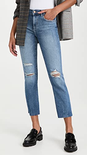 DL1961 Mara Straight Mid-Rise Instasculpt Ankle in Light Distressed Light Distressed 252