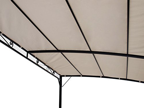 DEGAMO Anbaupavillon Mantova 300x250cm, Stahlgestell schwarz + Dach wasserdicht Ecru