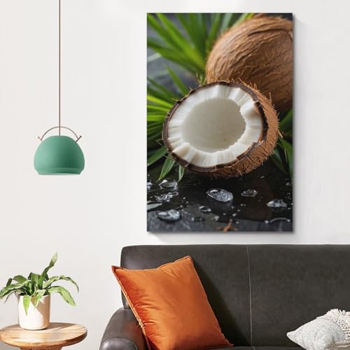 Affiche noix de coco moderne grand format 60x90 poster suspendu design