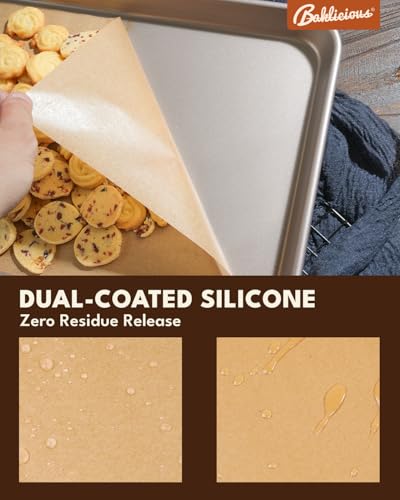 220 Pcs Unbleached Parchment Paper Baking Sheets, Baklicious Pre-cut Heavy Duty Parchment Baking Paper for Air Fryer, Oven, Bakeware, Steaming, Cooking Bread, CupCake, Cookies