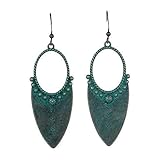  Beautiful Gift for Young, Women. Ethnic style earrings with rusty silver effect