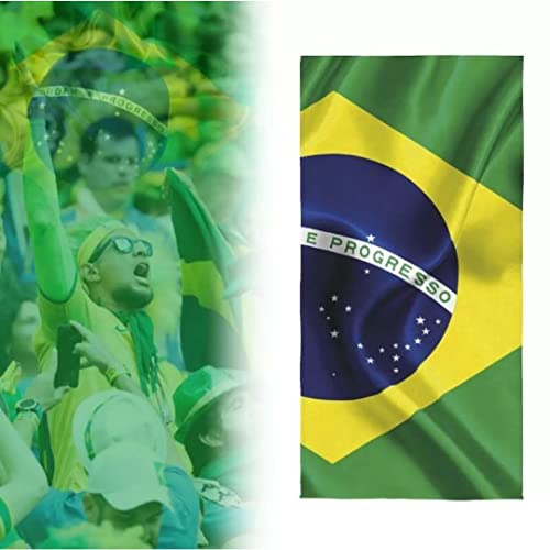 Toalha Aveludada Transfer Brasil 70 cm x 1,40 m Padrão 1 Bandeira