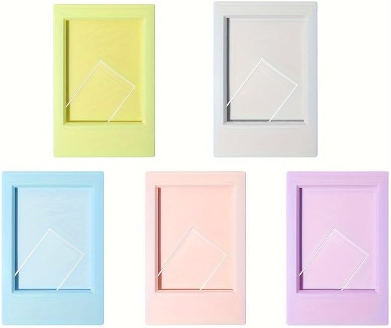 5 Pack 3 Inch Mini Photo Frames for Fujifilm Instax Mini 12/11/8/7S/25/50/70/90 - Small Desk Picture Frames for Instant Photos, Cute Decorative Display Holders 5 Piece [Assorted Color]