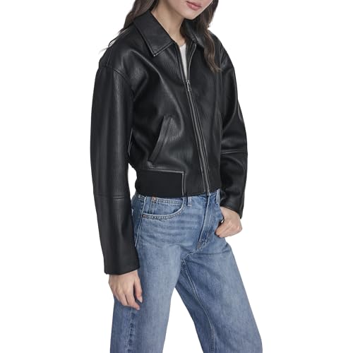 Image of Levi's Women's Faux Leather Bomber With Laydown Collar
