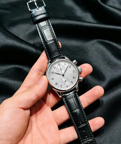 Image of BINLUN Leather Watch Band Genuine Calfskin Replacement Watch Strap Quick Release Crocodile Pattern 10 Colors 13 Sizes for Men Women(12mm,14mm,16mm,17mm,18mm,19mm,20mm,21mm,22mm,23mm,24mm), 22MM,