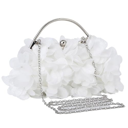Sac main mariage romantique avec poignée en métal et chaîne amovible