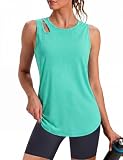 Gyabnw UV Schutz Sporttop Damen Fitness Yoga Tank Top Ärmellos Grün M